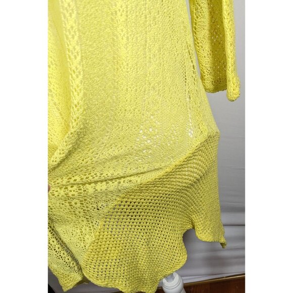 XCVI Summery Yellow Asymmetrical Crochet Swim Coverup - Picture 8 of 10